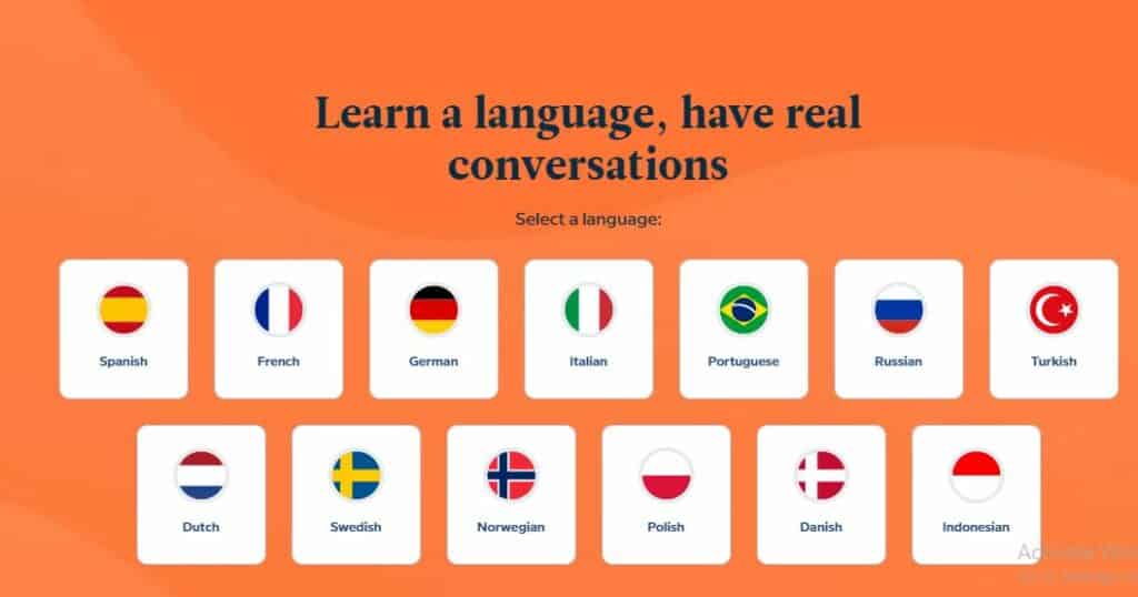 babbel select language for free trial