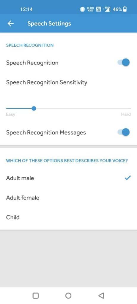configure speech settings