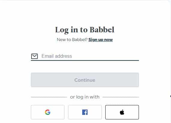 login to babbel website