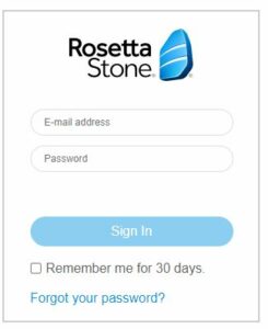 rosetta stone login page
