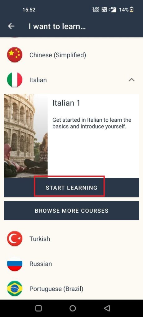 start course