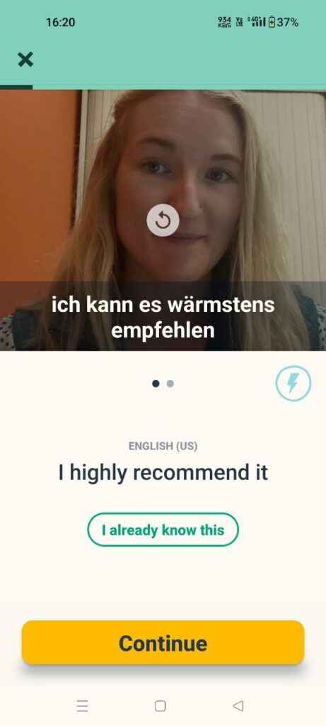 memrise provides translations for every phrase or word