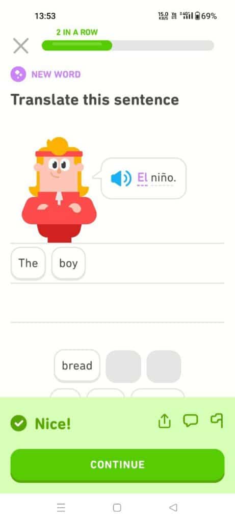 duolingo first french lesson