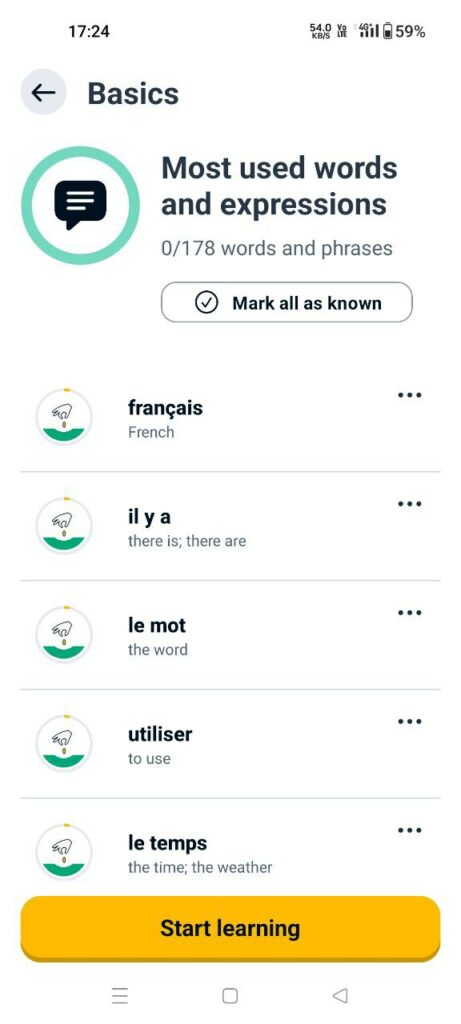 words lessons on memrise